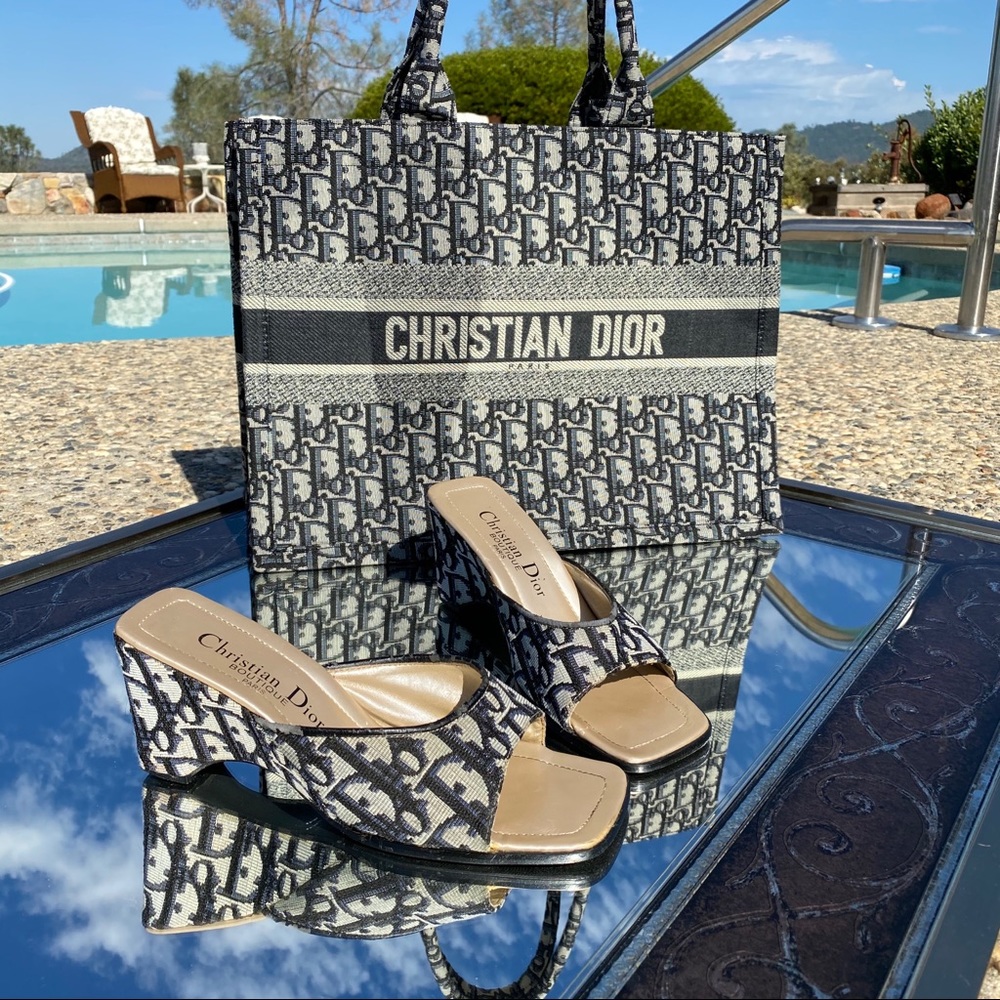 Vintage Christian Dior Monogram Slide Mule Heels